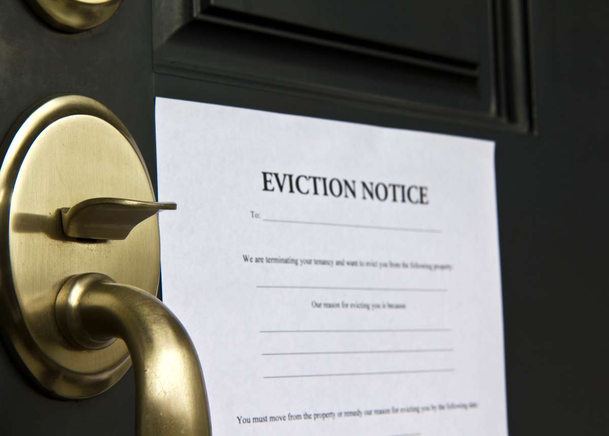 Eviction Notice Letter on Front Door (R) (S)