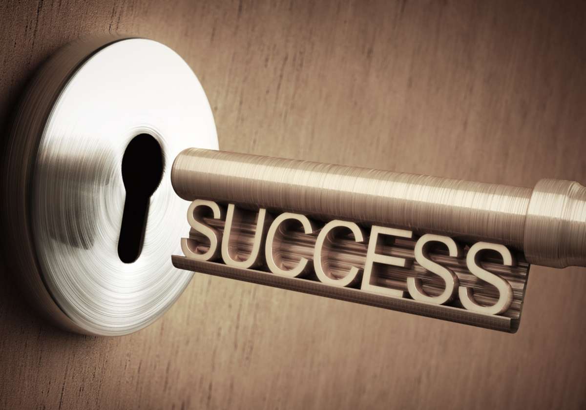 The key of success close to open the door